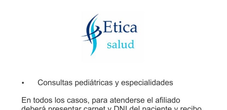 Bienvenida Etica Salud!