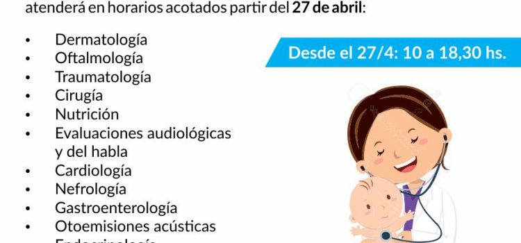 #Cuarentena: Ampliamos la atención, ahora sumamos Especialidades pediátricas.