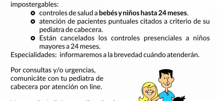 #Cuarentena: Ampliamos atención presencial a niñ@s hasta 24 meses.