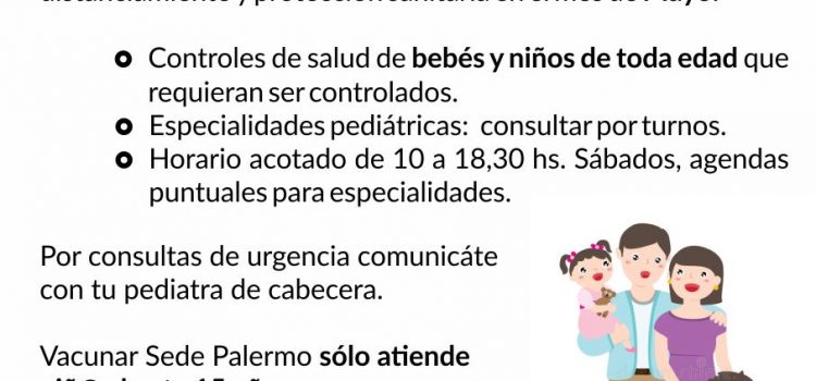 #Cuarentena: Ampliamos atención presencial a niñ@s de todas las edades.